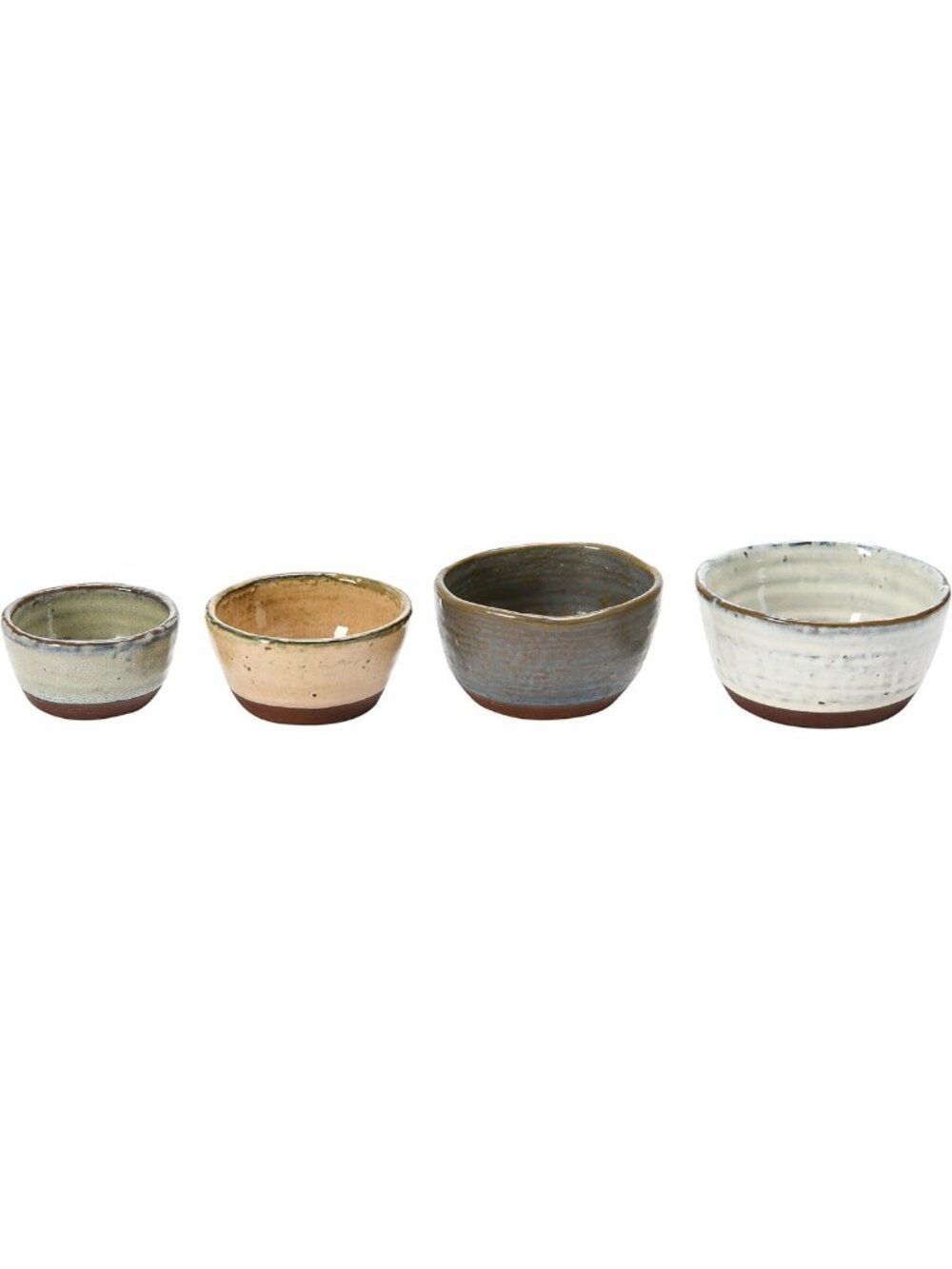 Set of 4 Stoneware Bowls with Reactive Glaze Finish - Stylish Kitchen Decor - Picture 1 of 9